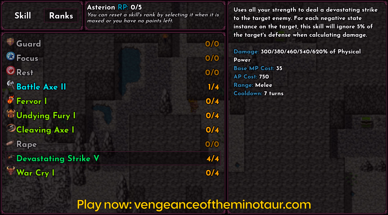 Vengeance of the Minotaur RPG