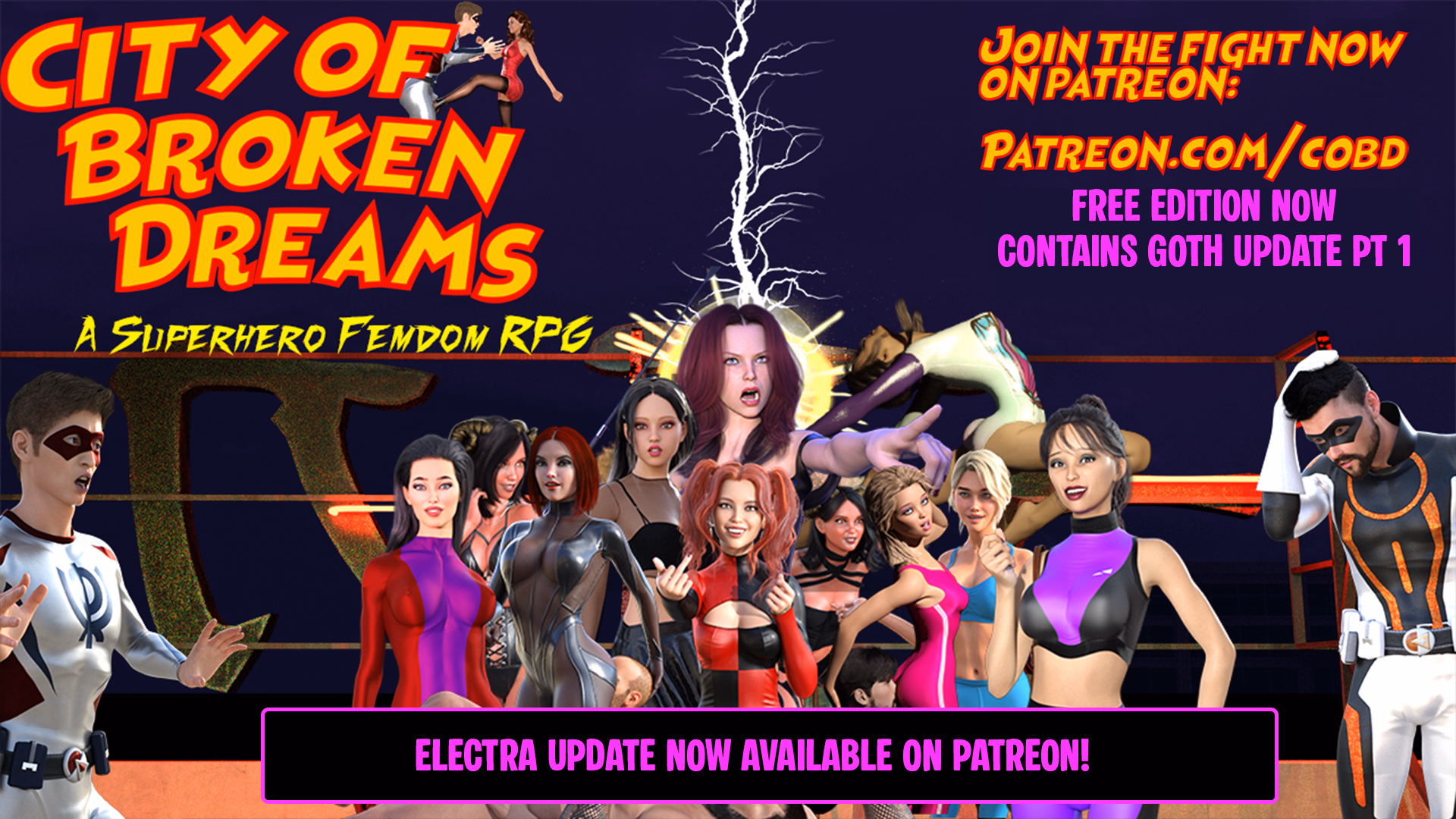 City of Broken Dreams: A Femdom Superhero Game